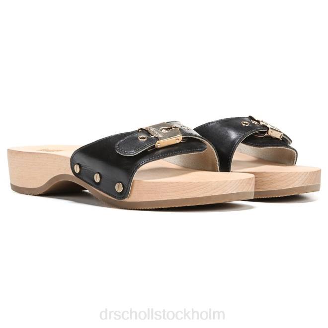 svart läder original sandal 8RZZ14 Dr. Scholl's unisex-