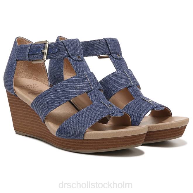 denimblått tyg barton wedge sandal 8RZZ167 Dr. Scholl's unisex-