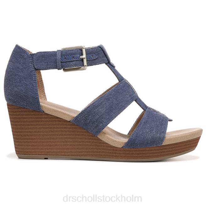 denimblått tyg barton wedge sandal 8RZZ167 Dr. Scholl\'s unisex-