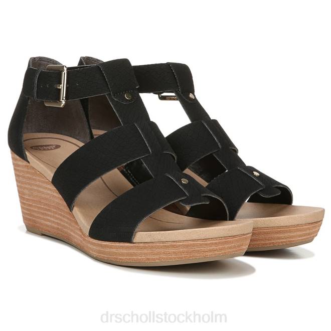 svart ormtryck barton wedge sandal 8RZZ165 Dr. Scholl's unisex-