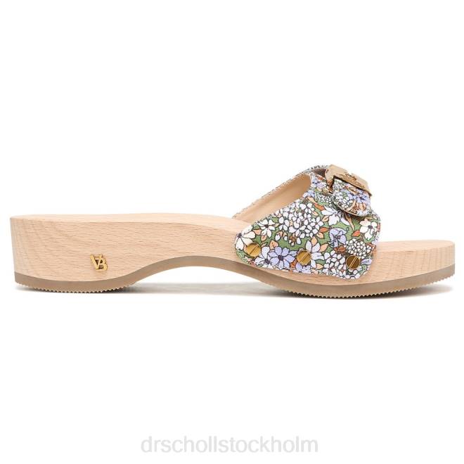 skogsgrön blommig duk original sandal 8RZZ116 Dr. Scholl\'s x Veronica Beard unisex-