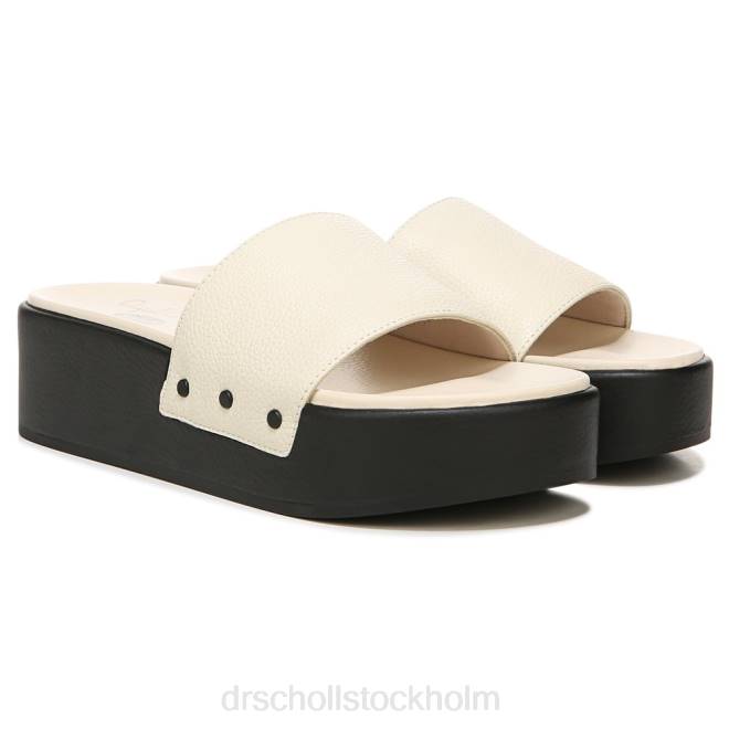 vitt läder Pisces max plattformssandaler 8RZZ199 Dr. Scholl's unisex-