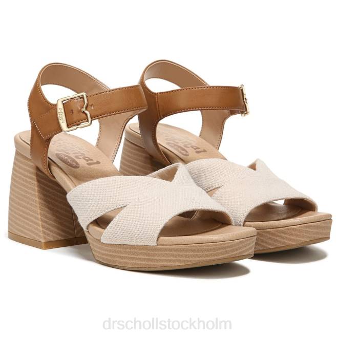 ljusbrun syntet/tyg mariah sandal med blockklack 8RZZ213 Dr. Scholl's unisex-