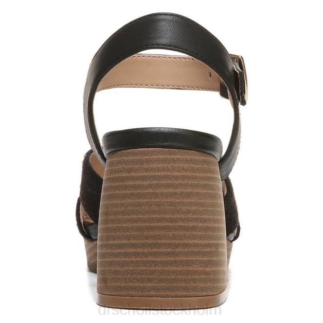 svart syntet/tyg mariah sandal med blockklack 8RZZ214 Dr. Scholl\'s unisex-