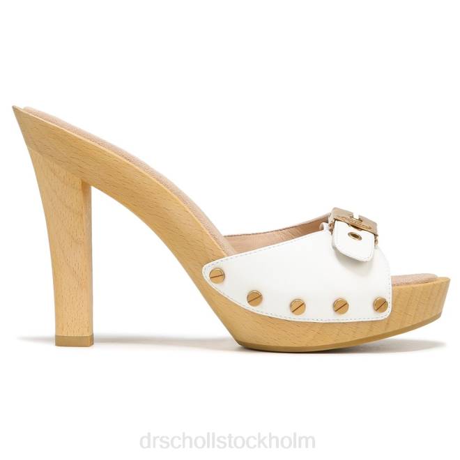 vitt läder lolli sandal med hög klack 8RZZ115 Dr. Scholl\'s x Veronica Beard unisex-