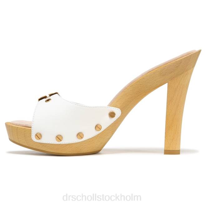 vitt läder lolli sandal med hög klack 8RZZ115 Dr. Scholl\'s x Veronica Beard unisex-