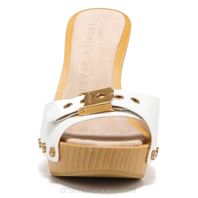 vitt läder lolli sandal med hög klack 8RZZ115 Dr. Scholl\'s x Veronica Beard unisex-