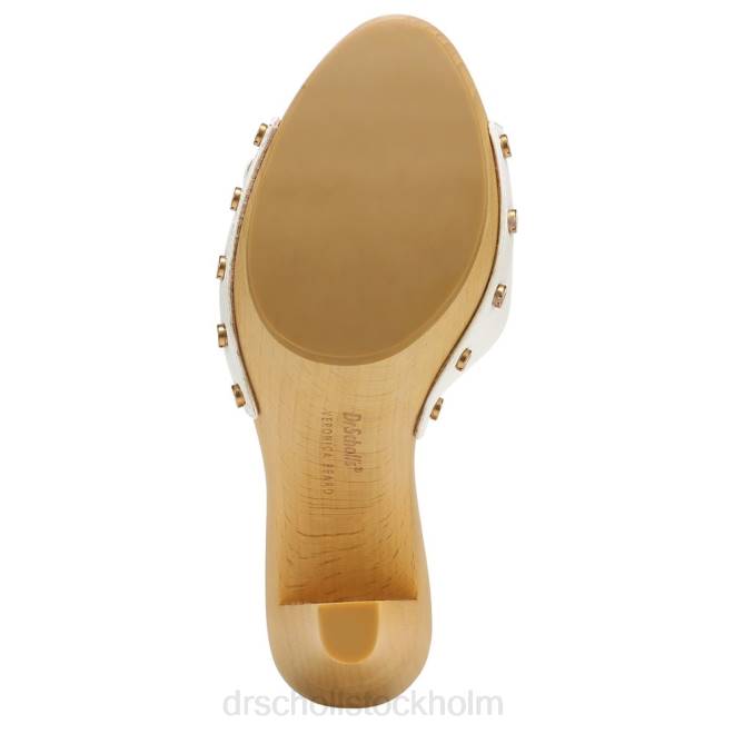 vitt läder lolli sandal med hög klack 8RZZ115 Dr. Scholl\'s x Veronica Beard unisex-