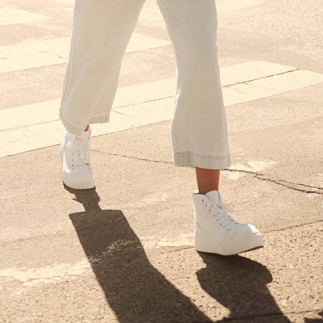 vitt tyg för nu hej topp plattformssneaker 8RZZ226 Dr. Scholl\'s unisex-