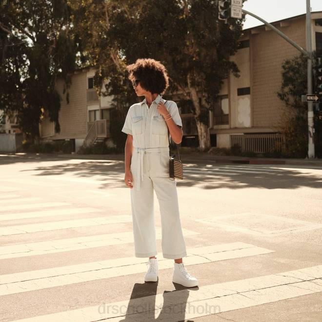 vitt tyg för nu hej topp plattformssneaker 8RZZ226 Dr. Scholl\'s unisex-