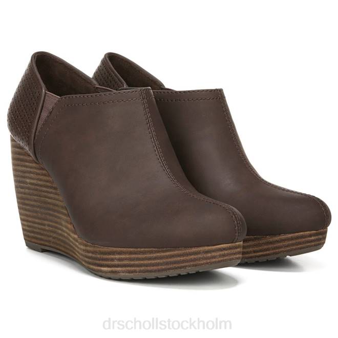 mörkbrun slät harlow wedge bootie 8RZZ150 Dr. Scholl's unisex-