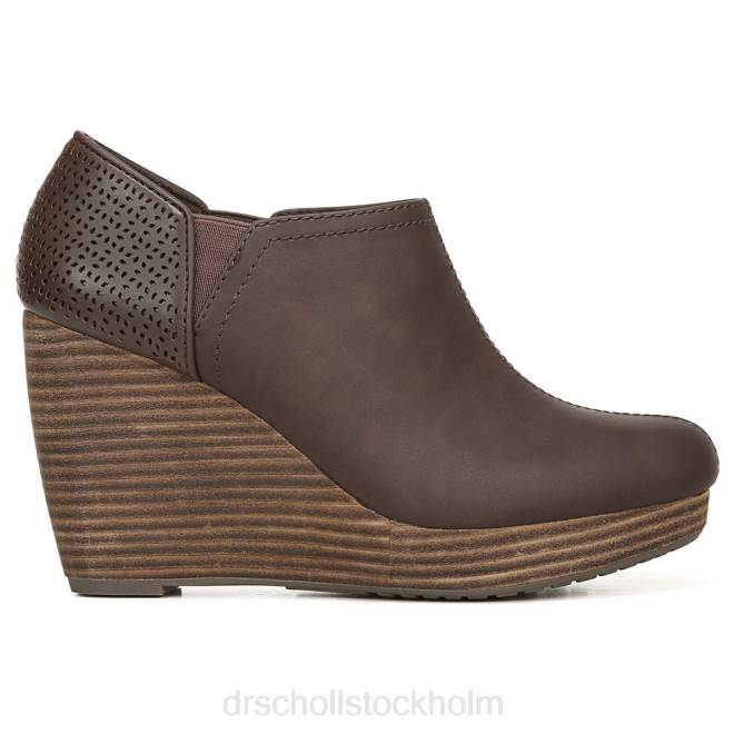 mörkbrun slät harlow wedge bootie 8RZZ150 Dr. Scholl\'s unisex-